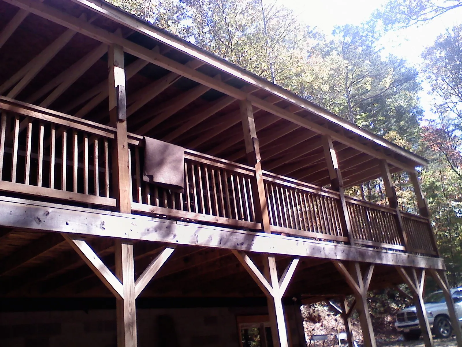 Timber framing under a new elevated porch and deck — Roof Leak Repair in Solana Beach by Roofing Brothers
